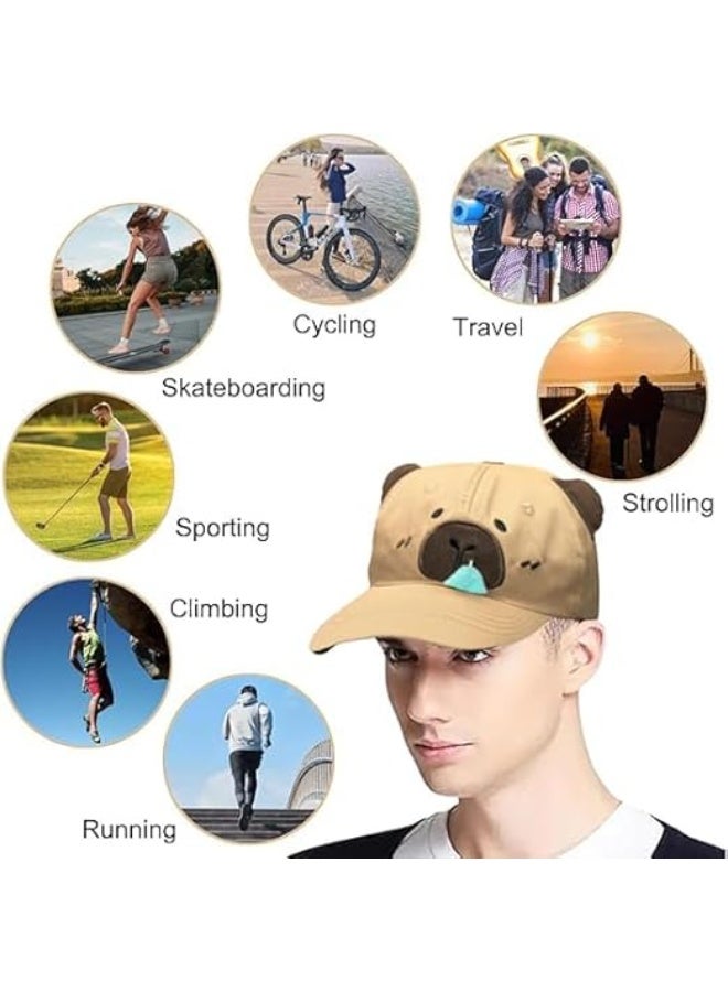 ChicAbode Animal Hat for Adults, Summer Baseball Cap with Printed Design, Casual Sports Hat for Boys & Adults, Adjustable 56-59cm (Brown) - Image 5